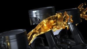 Ilustración de un motor de gasolina moderno que utiliza aceite 0W-12